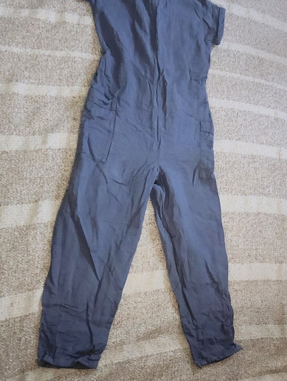 Treasure & Bond Slate Blue Short-Sleeve Utility Jumpsuit